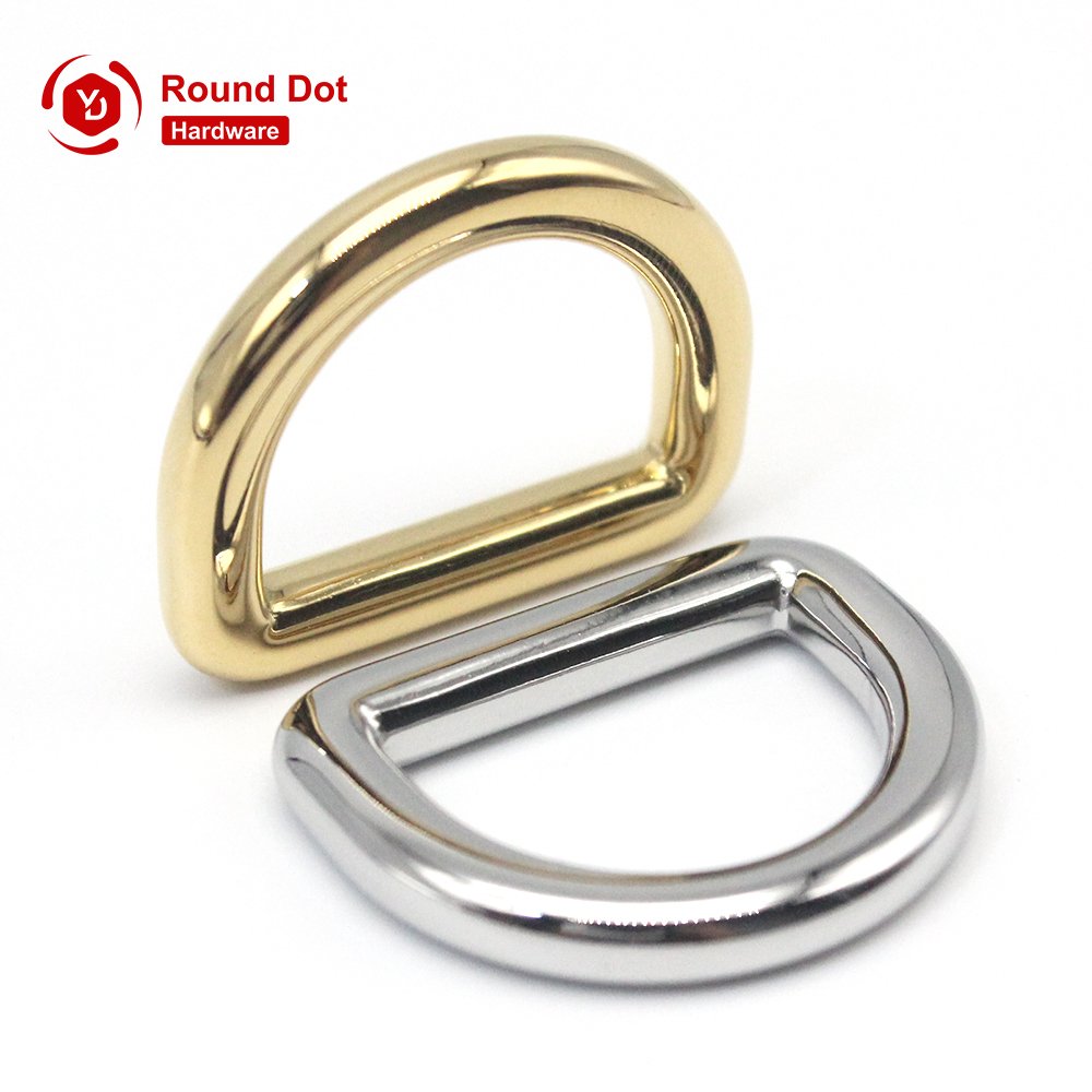 High-end Quality Stainless Steel D Rings Engraved Brand Logo Shiny Bright D Shape Rings Anti-rust Anti-fade Metal D Buckles
