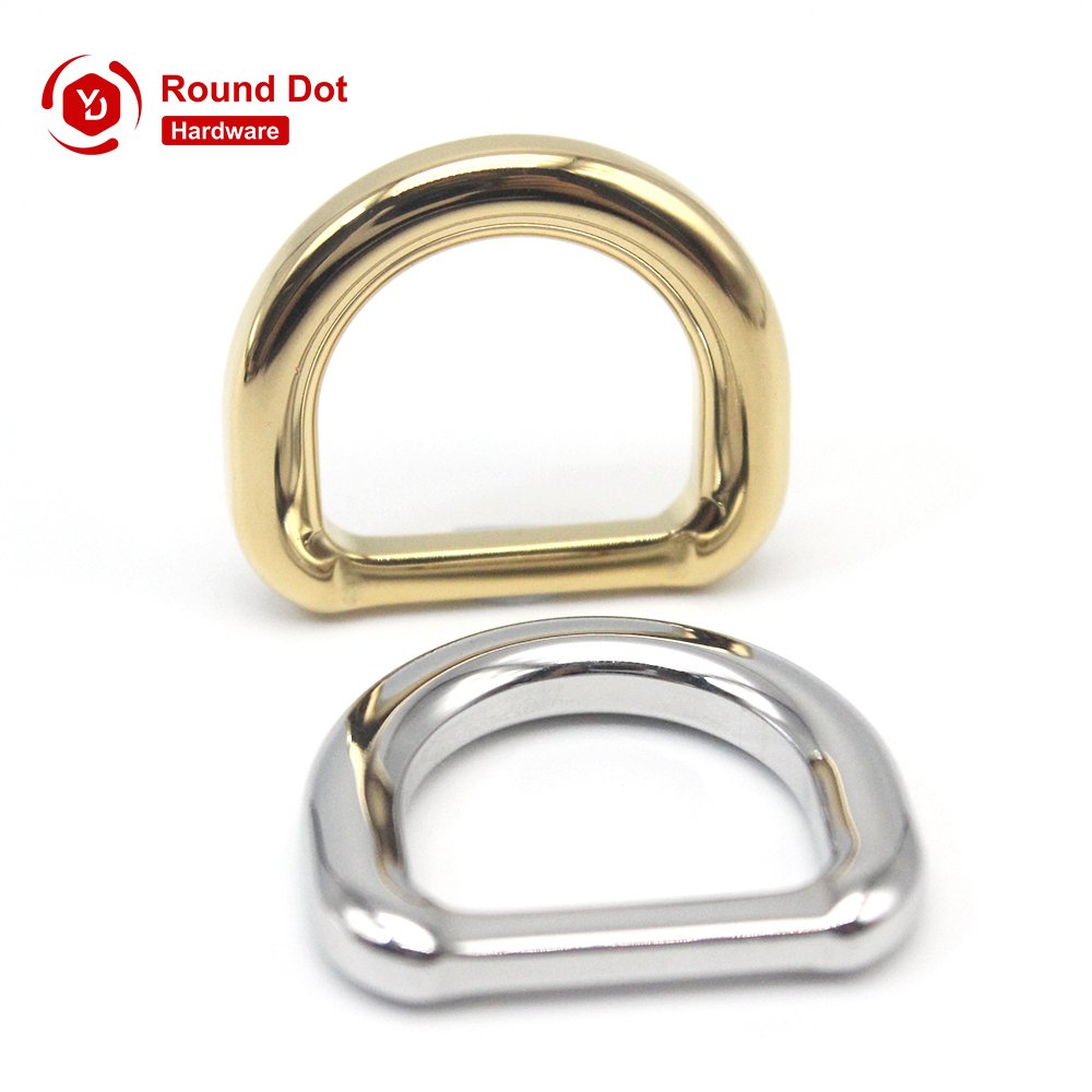 High-end Quality Stainless Steel D Rings Engraved Brand Logo Shiny Bright D Shape Rings Anti-rust Anti-fade Metal D Buckles