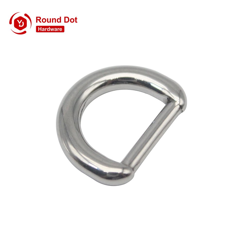 High-end Quality Stainless Steel D Rings Engraved Brand Logo Shiny Bright D Shape Rings Anti-rust Anti-fade Metal D Buckles