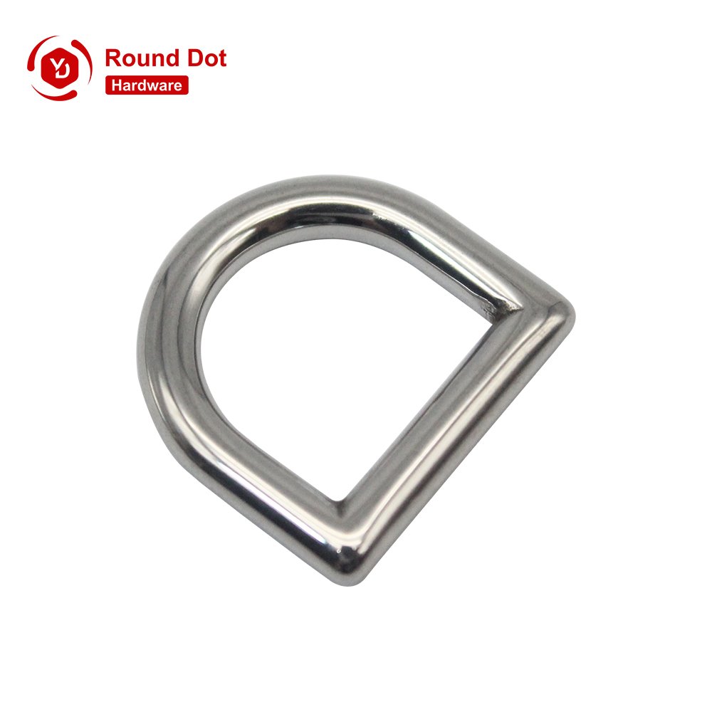 High-end Quality Stainless Steel D Rings Engraved Brand Logo Shiny Bright D Shape Rings Anti-rust Anti-fade Metal D Buckles