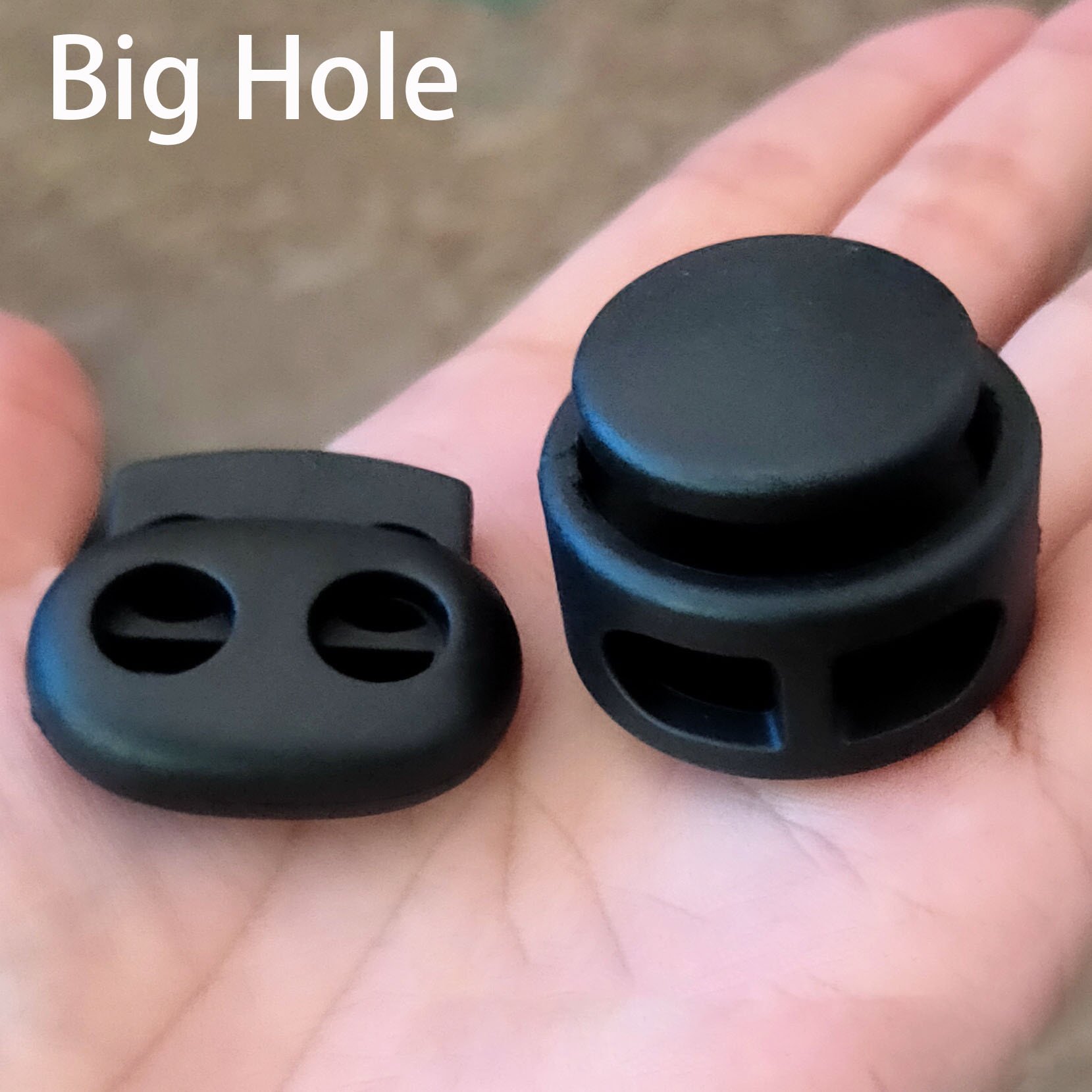 Wholesale 10mm Large Hole Durable Nylon 2-Hole Spring Buckle Cord Lock Cord stopper Rope Stopper Large Hole Cord End