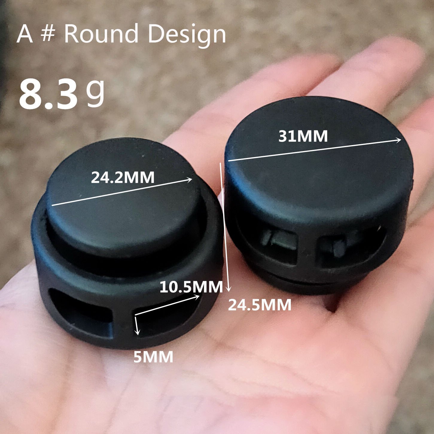 Wholesale 10mm Large Hole Durable Nylon 2-Hole Spring Buckle Cord Lock Cord stopper Rope Stopper Large Hole Cord End