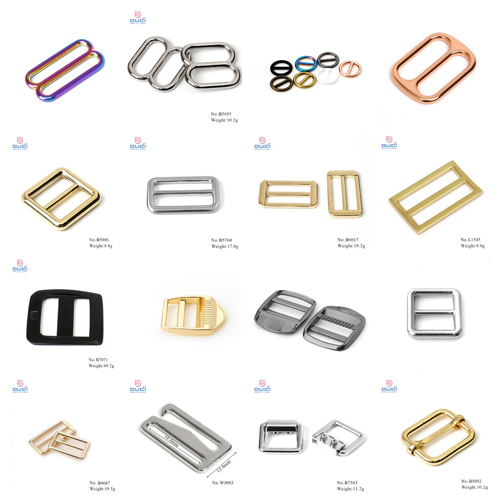 Zinc Alloy Black Ladder Lock Buckle Tri Glide Strap Adjuster Metal Adjustable Slide Buckle Accessories