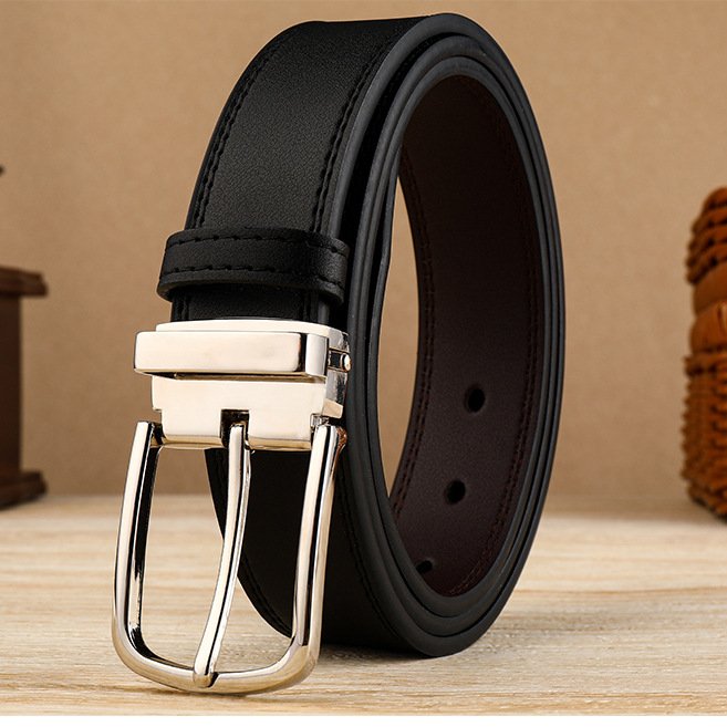 Men's genuine leather belt pin buckle Business casual belt cowhide belt, simple fashion waistband