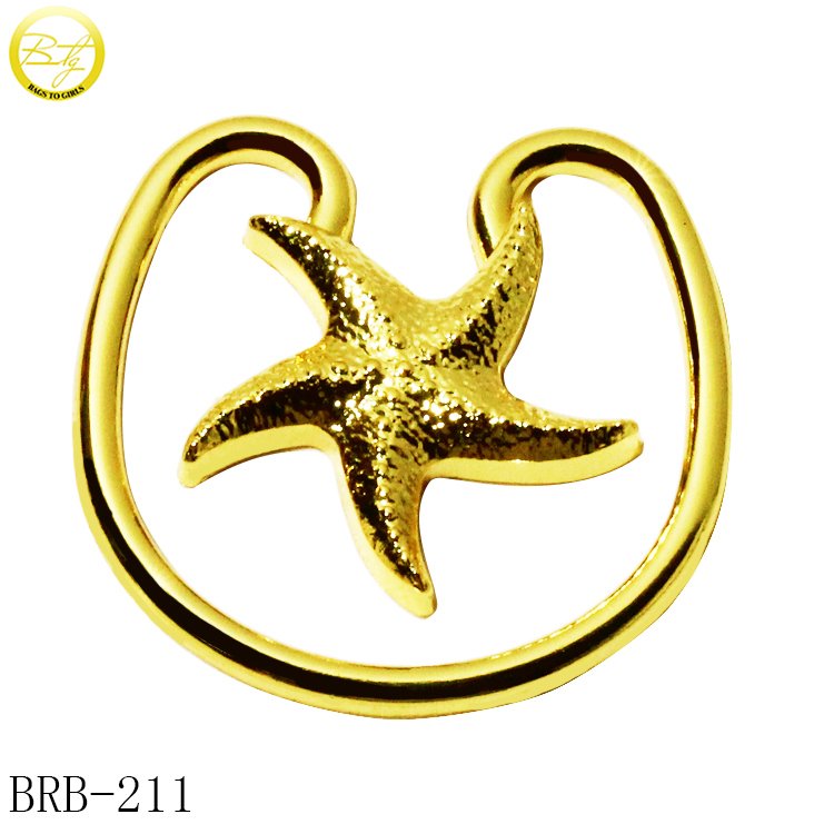 Fashion underwear gold ring hardware custom irregular shape bikini buckle adjuster metal slider connector accessory for bra