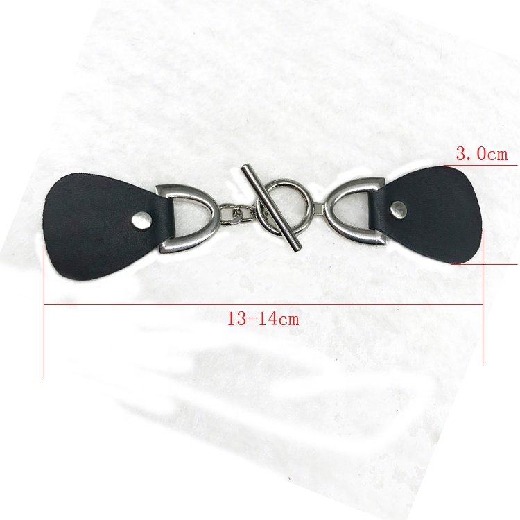 Leather button switch Sewing duffel bag clip clasp Metal leather buckle Replacement button coat jacket clothing accessories