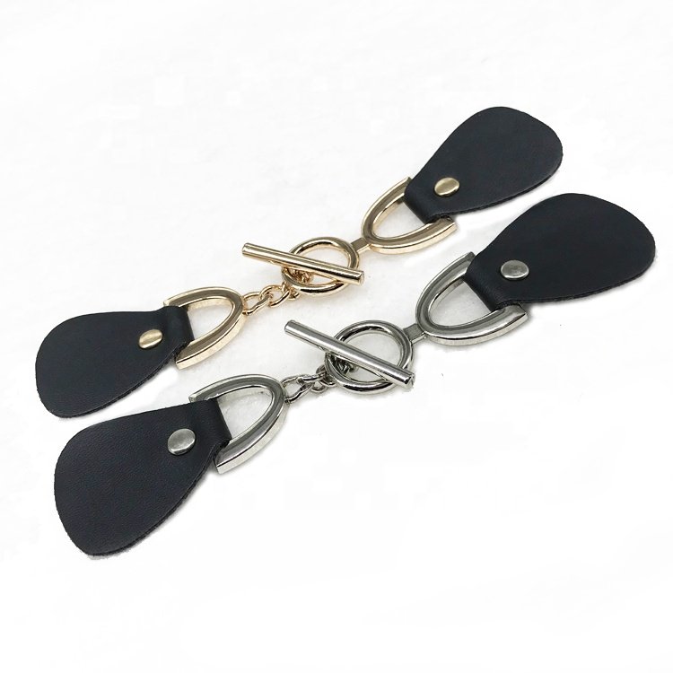 Leather button switch Sewing duffel bag clip clasp Metal leather buckle Replacement button coat jacket clothing accessories