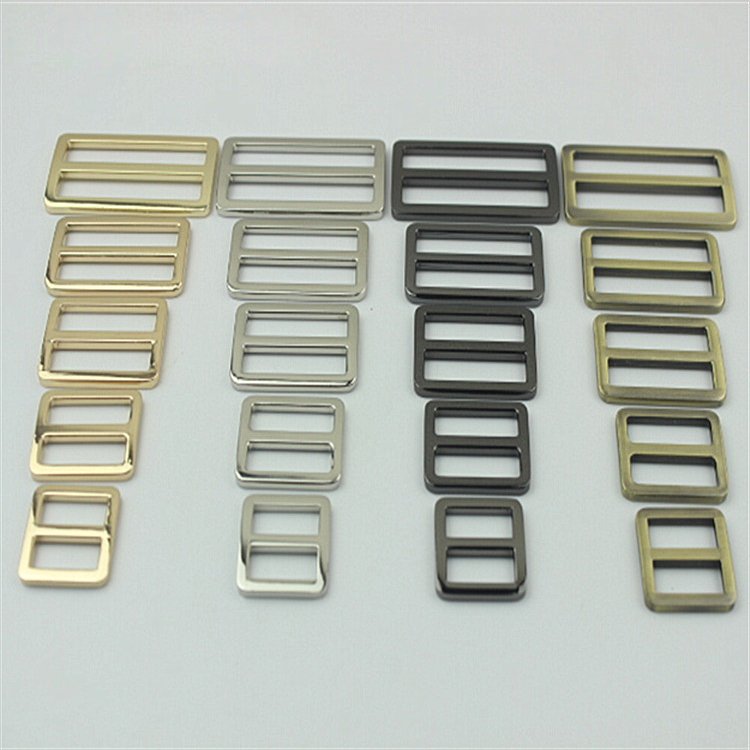 Various size bag accessories leather hardware metal square ring square wire buckles strap adjustable buckle metal slide buckles