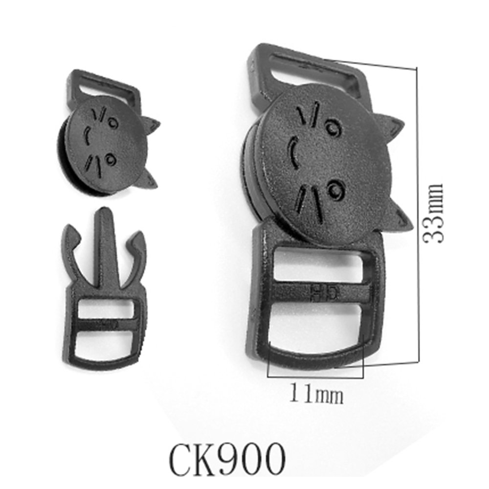 3/8" Safty Breakaway Buckles for Cat Collar Black Curved Cat Collar Buckles Accessories