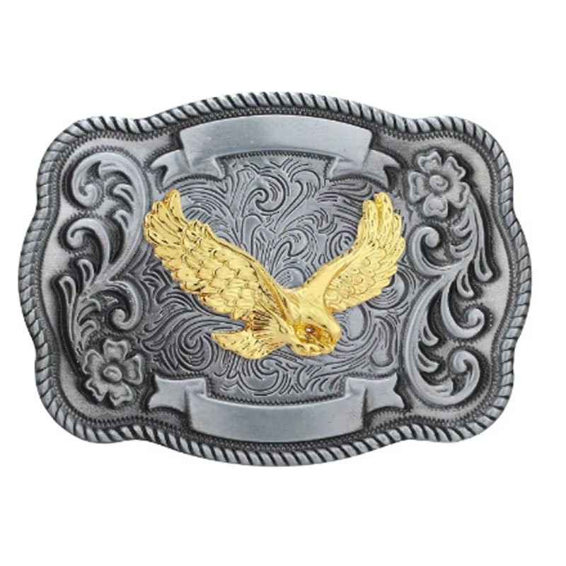 wholesale Horse head Pattern Floral Engraved metal plate Buckle Western cowboy belt buckle for men