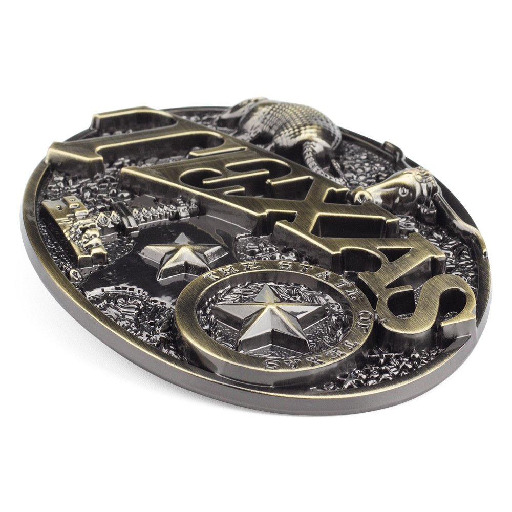 Wholesale Hot Selling Zinc Alloy Bronze Texas Bull Cowboy 3D Western Unique Smooth Retro Belt Buckle for Men