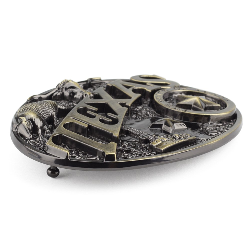 Wholesale Hot Selling Zinc Alloy Bronze Texas Bull Cowboy 3D Western Unique Smooth Retro Belt Buckle for Men