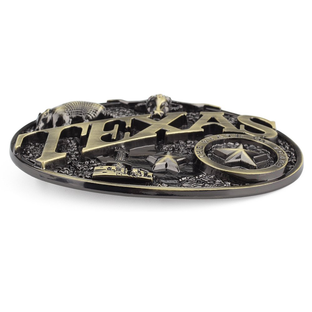Wholesale Hot Selling Zinc Alloy Bronze Texas Bull Cowboy 3D Western Unique Smooth Retro Belt Buckle for Men