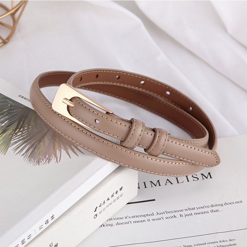 High Quality Skinny Belts for Dress Summer Ladies Genuine Leather Thin Waistband Designer Slim Fashion Belt Woman
