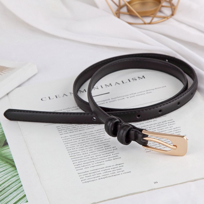High Quality Skinny Belts for Dress Summer Ladies Genuine Leather Thin Waistband Designer Slim Fashion Belt Woman