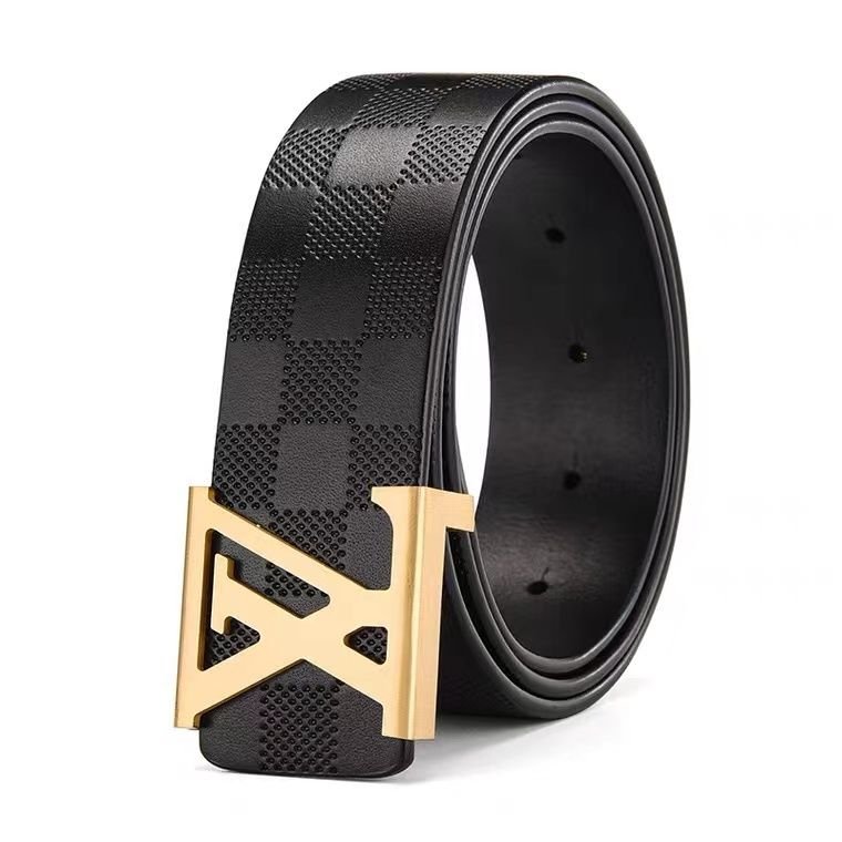 Belt Manufacturer Width Solid Brass Brushed Z Letter Cow Leather Screw Removable Beaded Western Buckle Belt For Men