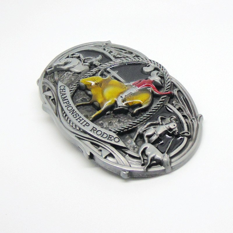 Wholesale Cowboy Belt Buckle Oval Enamel Bull Western Decoration Buckles