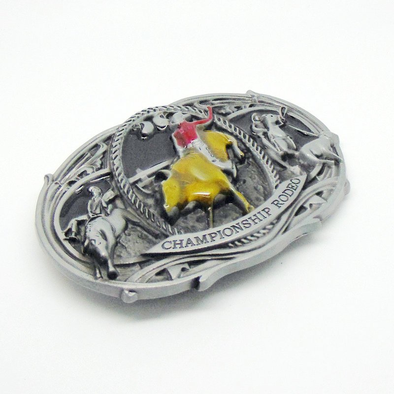Wholesale Cowboy Belt Buckle Oval Enamel Bull Western Decoration Buckles