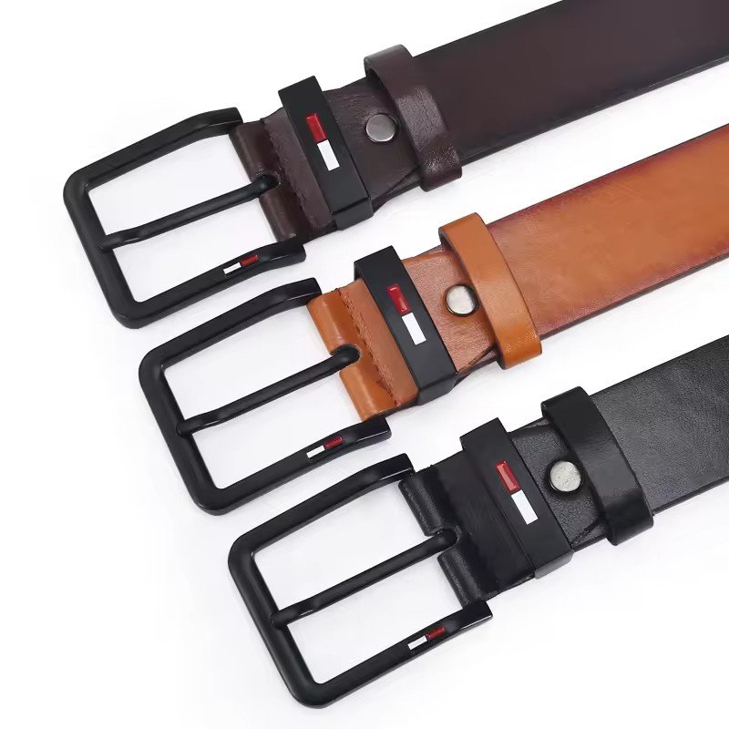 Wholesale custom mens belt Full grain vegetable tan leather man belt leather pin buckle belt for men