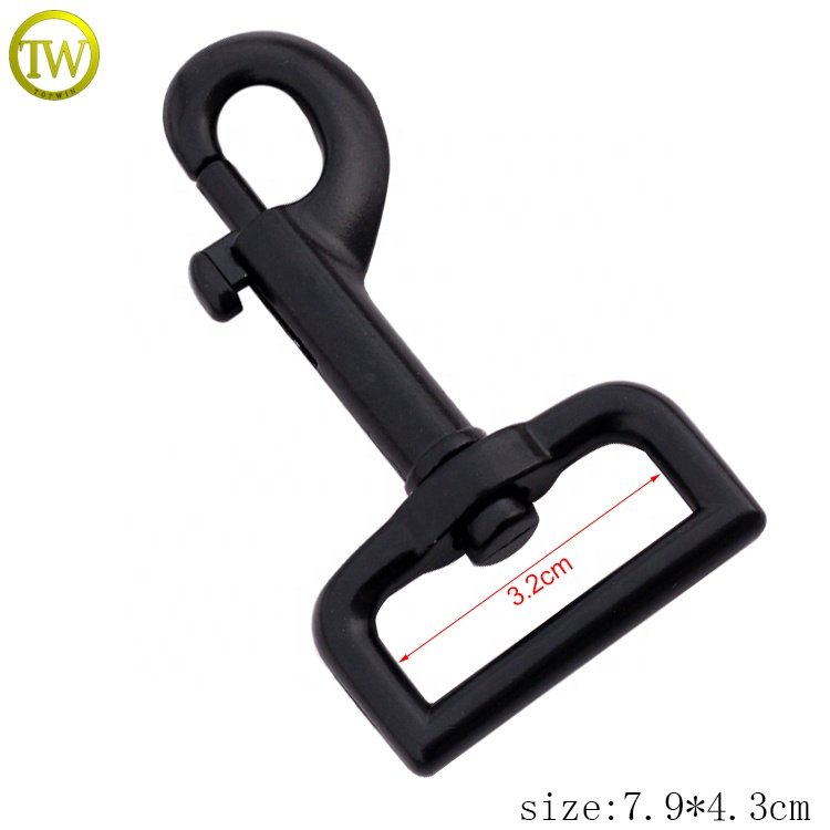 Bag metal parts matte black metal dog buckle blank adjust metal snap hook