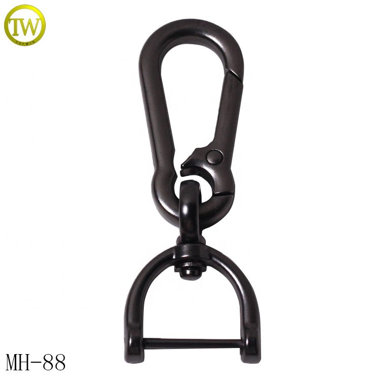 Bag metal parts matte black metal dog buckle blank adjust metal snap hook