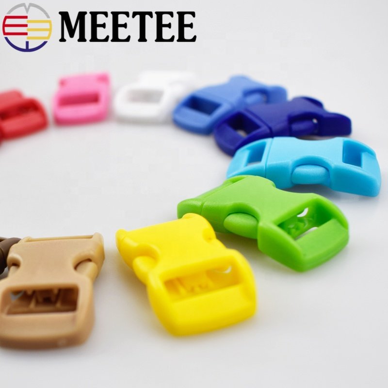 MeeTee F5-6 10/15mm Colorful Plastic Buckle Luggage Accessories for Pet Collar Safty Insert Buckles Backpack Side Release Buckle