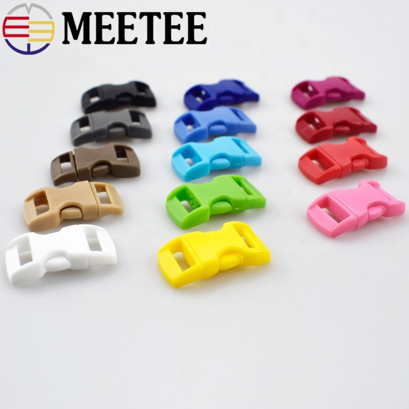 MeeTee F5-6 10/15mm Colorful Plastic Buckle Luggage Accessories for Pet Collar Safty Insert Buckles Backpack Side Release Buckle