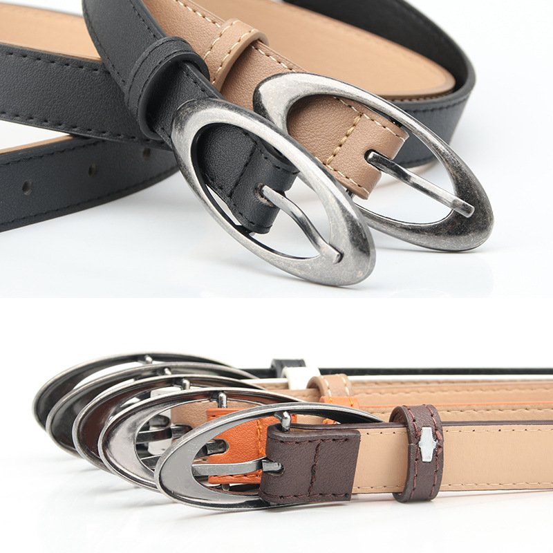 Hot sell Women Leather Waist Skinny Dress Solid Oval Pin Buckle For Jeans Pants Classic Designer Stylish Belt
