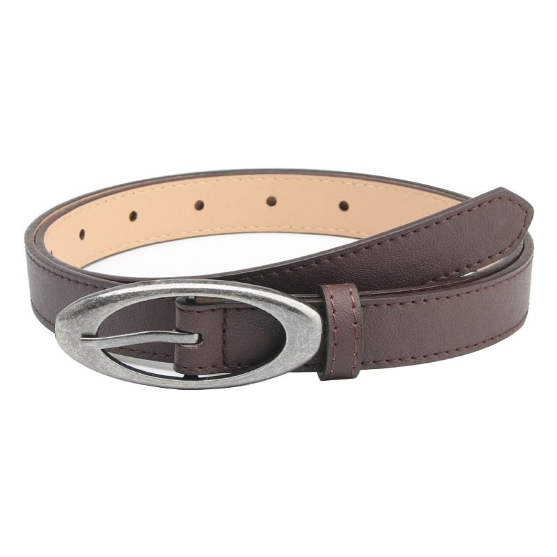 Hot sell Women Leather Waist Skinny Dress Solid Oval Pin Buckle For Jeans Pants Classic Designer Stylish Belt