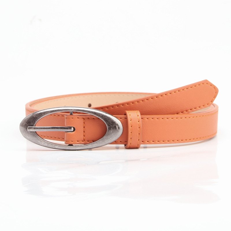 Hot sell Women Leather Waist Skinny Dress Solid Oval Pin Buckle For Jeans Pants Classic Designer Stylish Belt