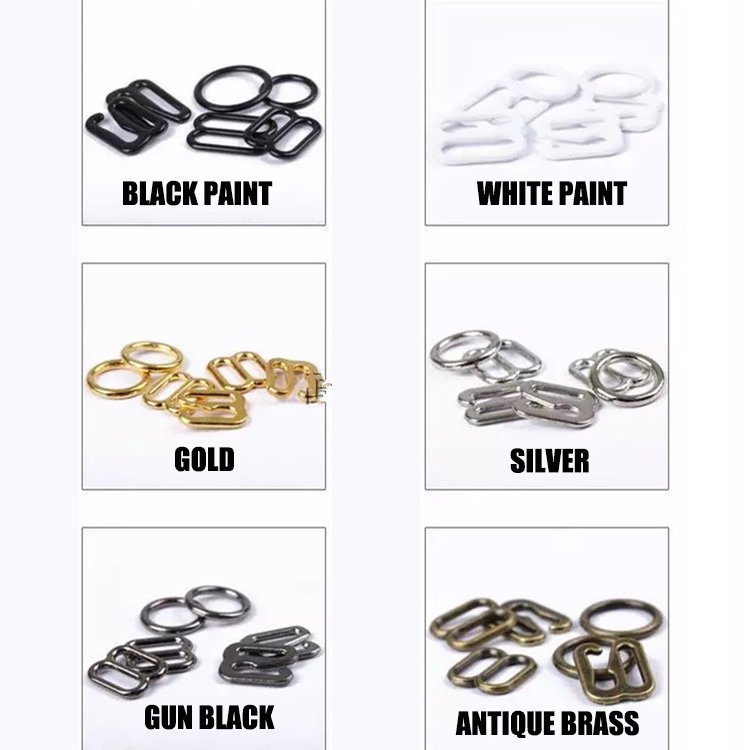 Bra Ring And Slider Metal Hooks Strap Nylon Coated Underwire Plastic Adjustable Shoulder Buckles Underwear Accessories