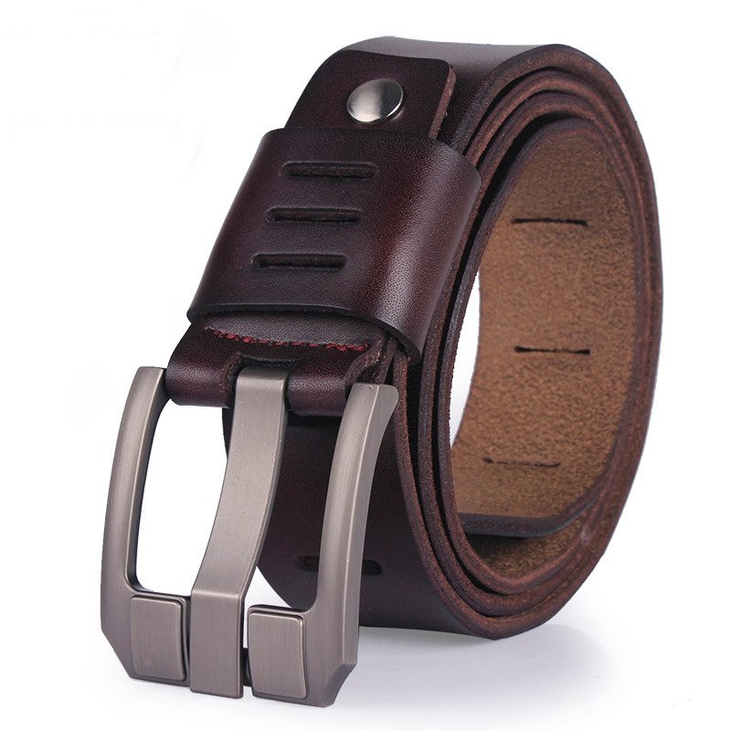 Best Quality Cowhide Genuine Leather Belt For Men Luxury Designer Male Belt Double Pin Buckle Jeans Strap