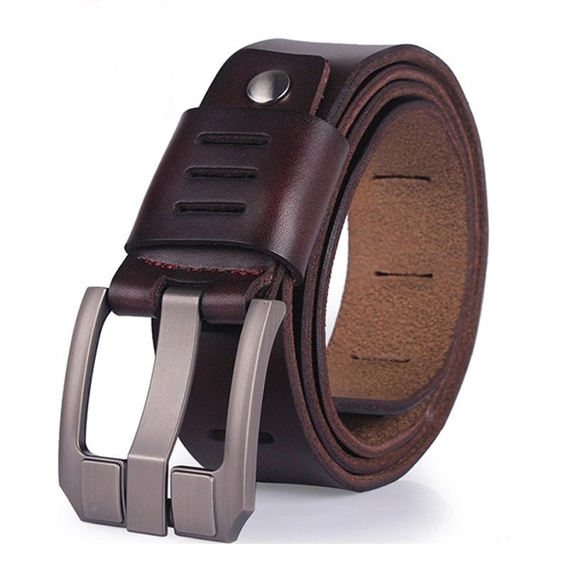 Best Quality Cowhide Genuine Leather Belt For Men Luxury Designer Male Belt Double Pin Buckle Jeans Strap