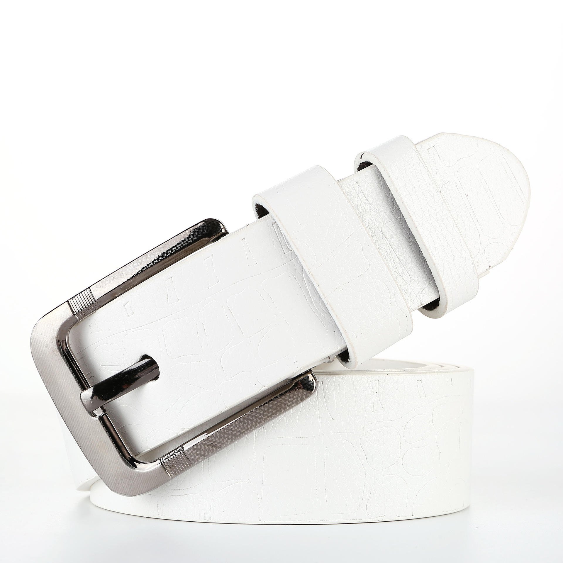 Wholesale Men's Hot New Design Cowhide Split Leather Belt Casual Business Style Hot Crocodile Texture Alloy Buckle PU Accessory
