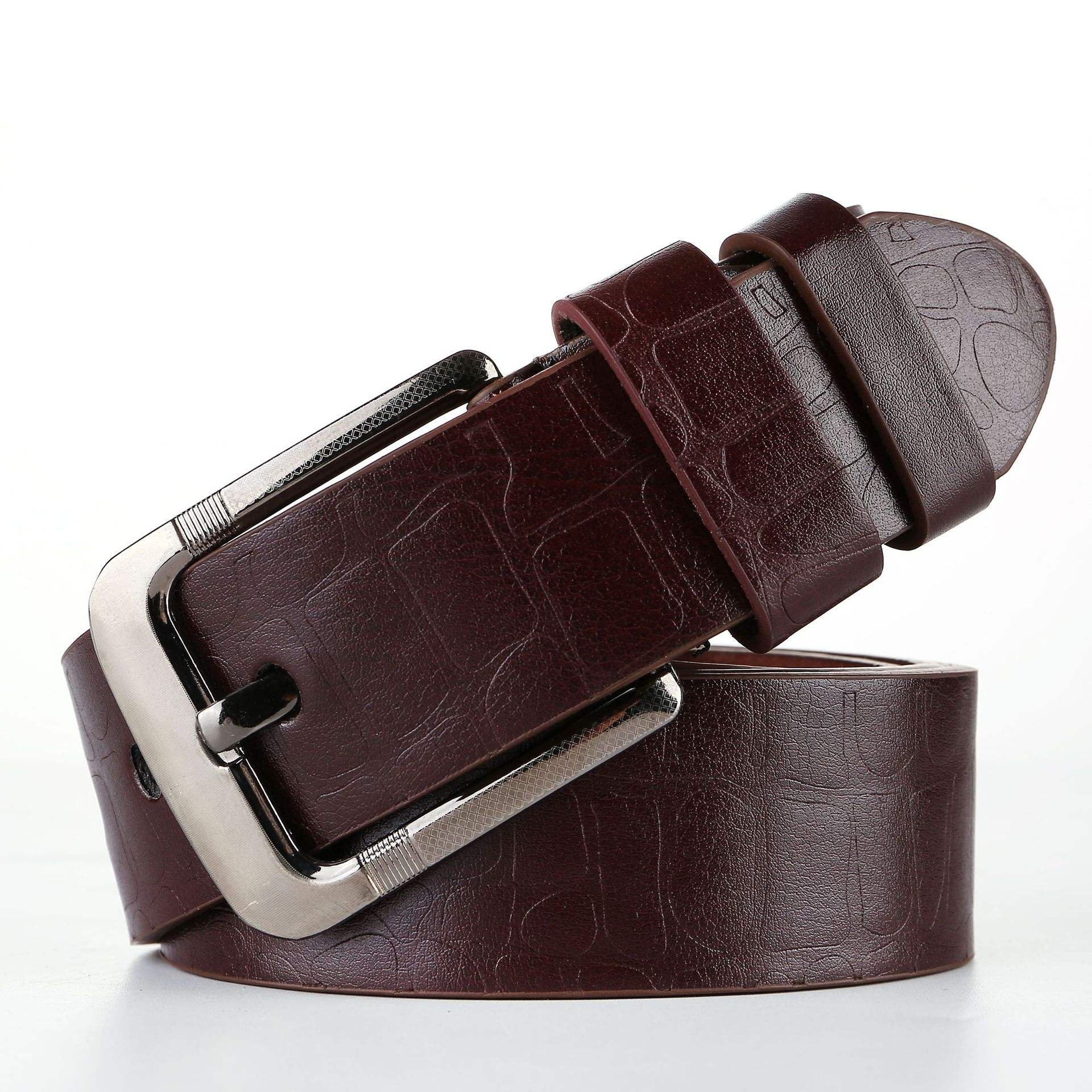Wholesale Men's Hot New Design Cowhide Split Leather Belt Casual Business Style Hot Crocodile Texture Alloy Buckle PU Accessory