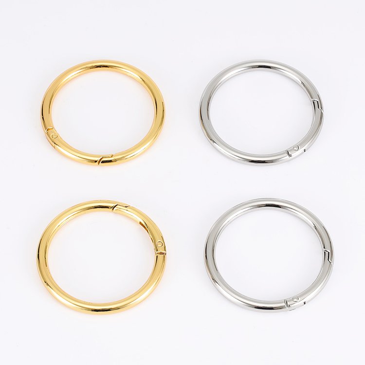Wholesale custom different colors size handbag key ring metal spring open gate o ring clasp buckle for bag belt DIY craft sewing