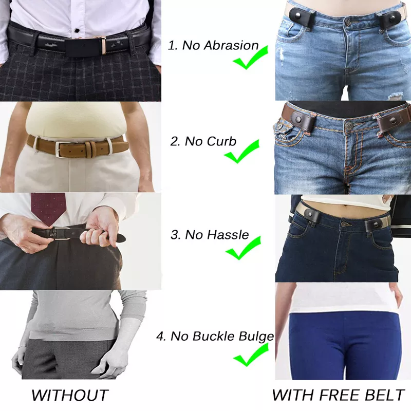 Multi Colors Invisible Lazy Strech Belt Buckle-Free Elastic Belt Without Buckle For Women Men