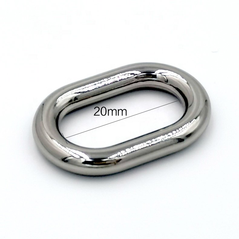 factory wholesale metal oval rings custom luggage handbags hardware parts sliver accessories O ring buckle.
