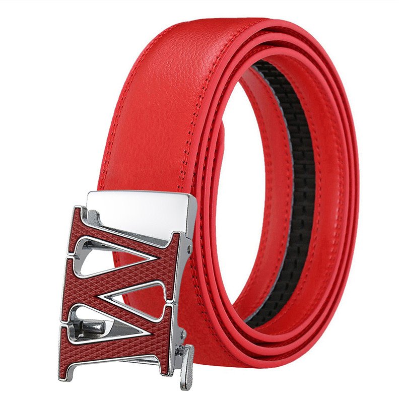 LQbelt W Colorful Belt Men's Automatic Buckle Genuine Leather Belts For Men Factory Custom Logo High Quality
