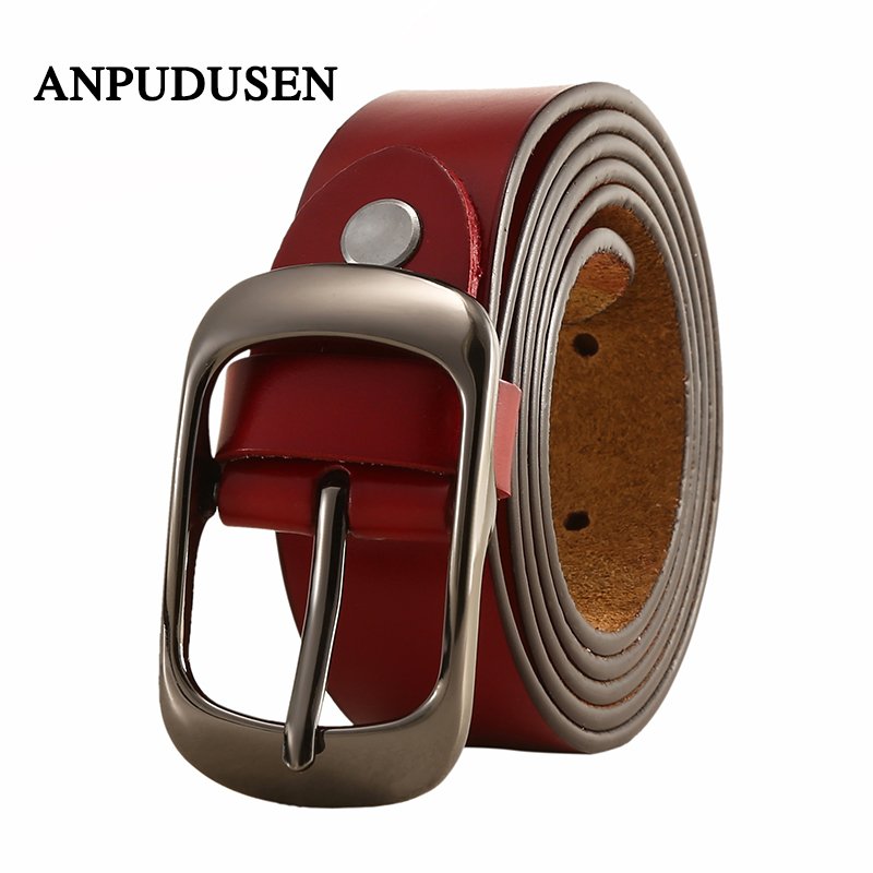 YiWu Factory Wholesale Custom Lady's Alloy Pin Buckle Belt Classic Fashion Genuine Leather Belt For Women