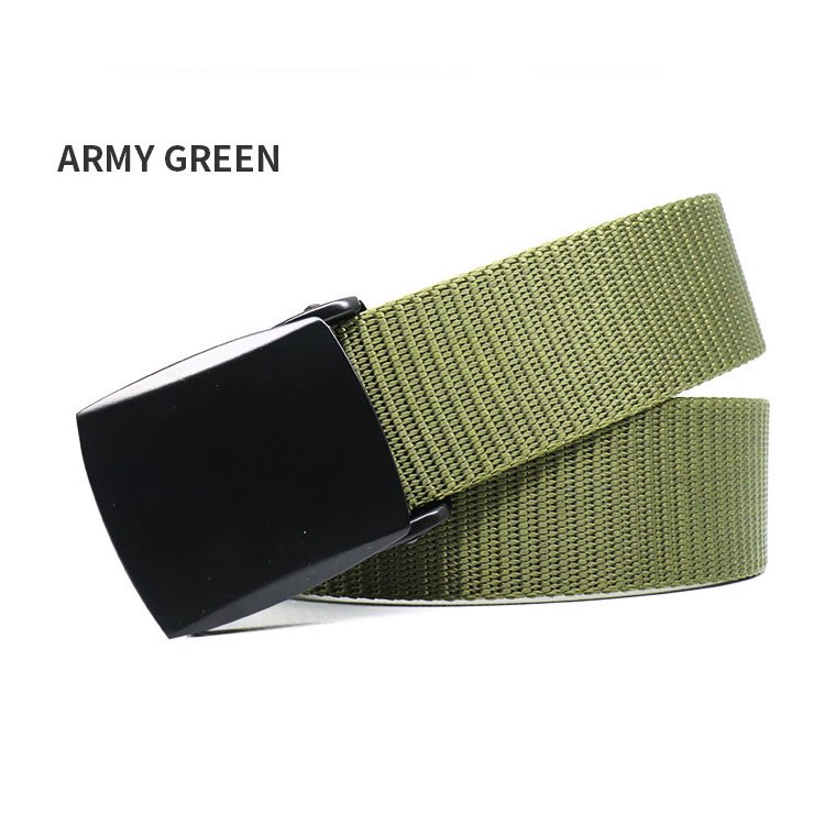 New Custom Logo Competitive Price Adjustable Nylon Belt Nylon Canvas Belt Coffee Color Tactical Belt