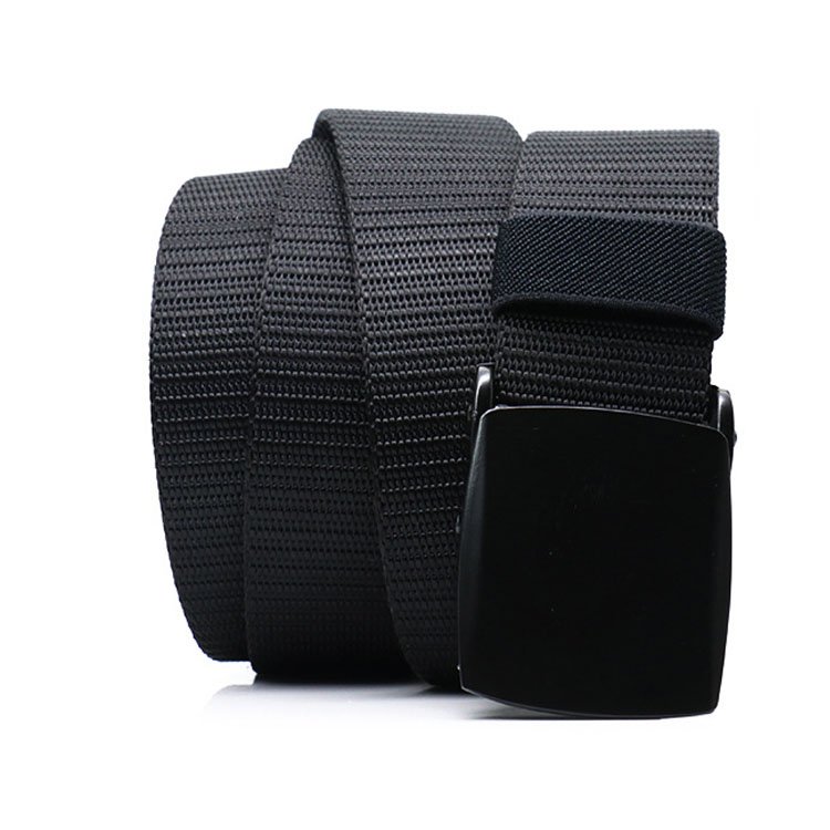 New Custom Logo Competitive Price Adjustable Nylon Belt Nylon Canvas Belt Coffee Color Tactical Belt