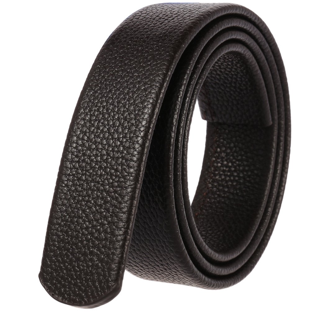 Wholesale Men's Fashion Leather Belt 3.5cm Head Layer Cowhide with Alloy Automatic Buckle Custom Length Business Belt
