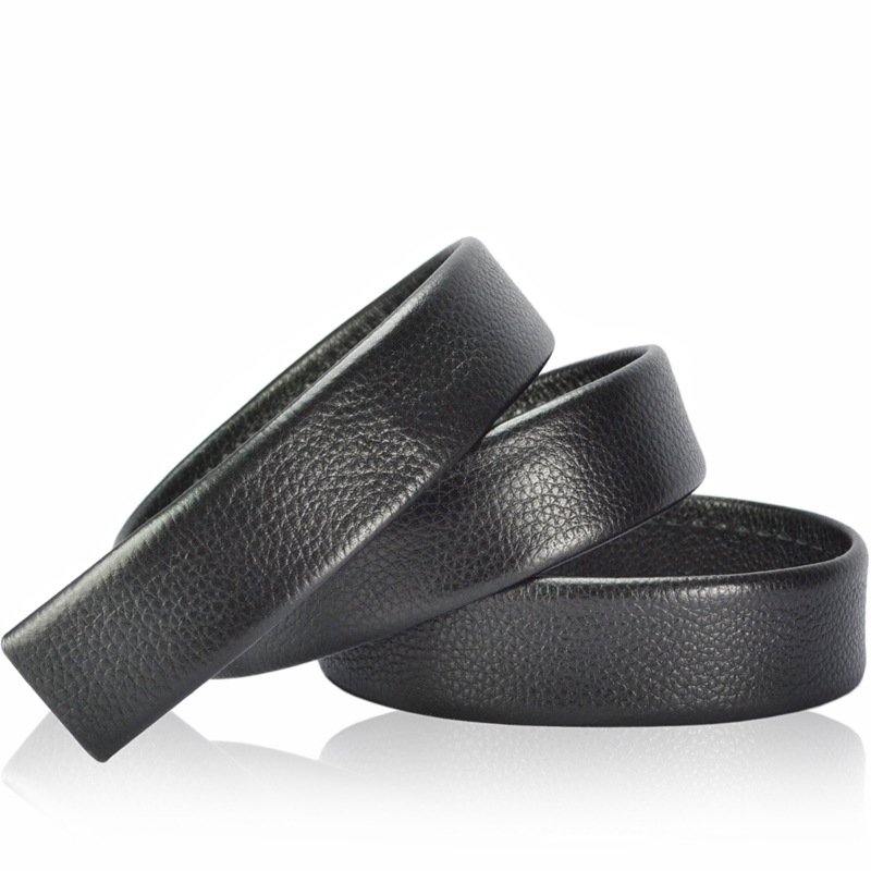 Wholesale Men's Fashion Leather Belt 3.5cm Head Layer Cowhide with Alloy Automatic Buckle Custom Length Business Belt