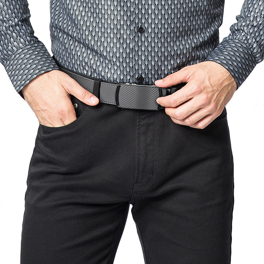 2024 Wholesale Genuine Leather Belt Luxury Business Men Black Adjustable Casual Automatic Buckle Belts