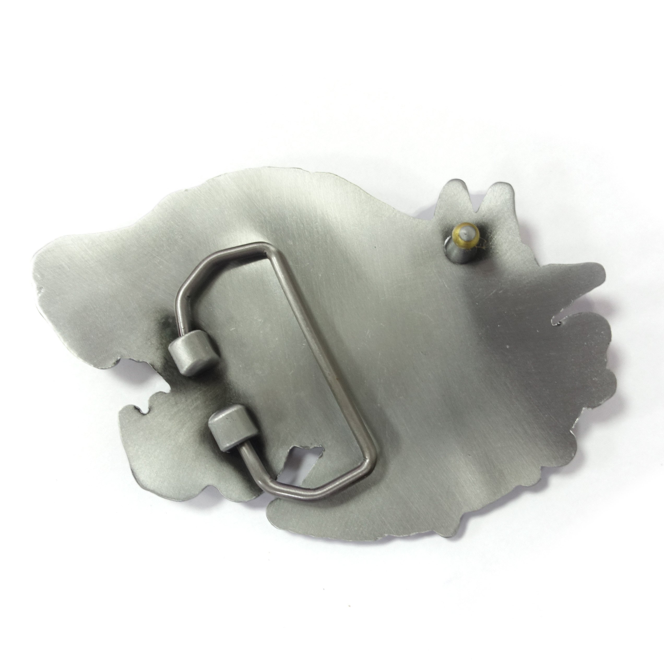 Maker Make Custom 38mm Man Dog Head Titanium Metal Seat Rock Band Belt Buckle Tactical Mens