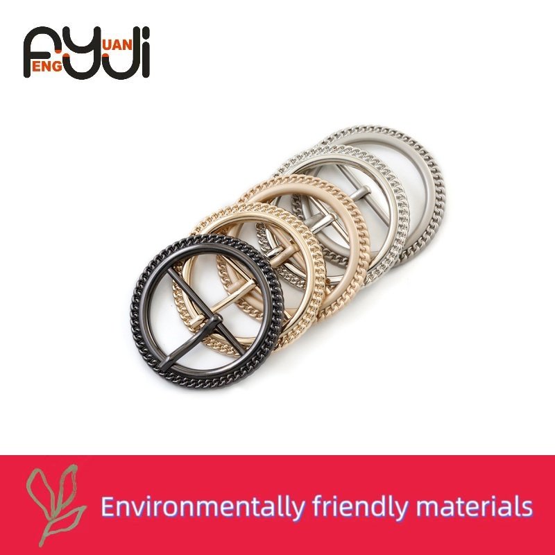 Round needle buckle Clothing Footwear hat Decorative accessories Chain border pattern men's and women's needle buckle