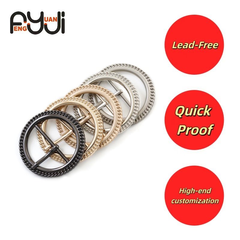Round needle buckle Clothing Footwear hat Decorative accessories Chain border pattern men's and women's needle buckle