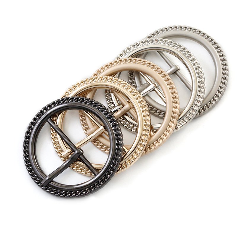 Round needle buckle Clothing Footwear hat Decorative accessories Chain border pattern men's and women's needle buckle