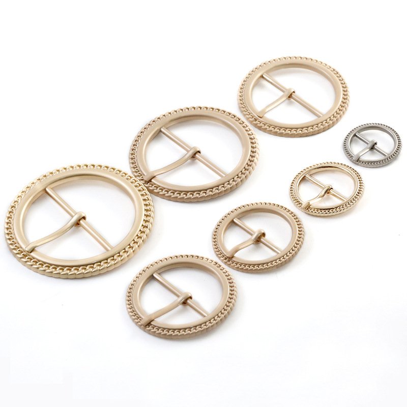 Round needle buckle Clothing Footwear hat Decorative accessories Chain border pattern men's and women's needle buckle